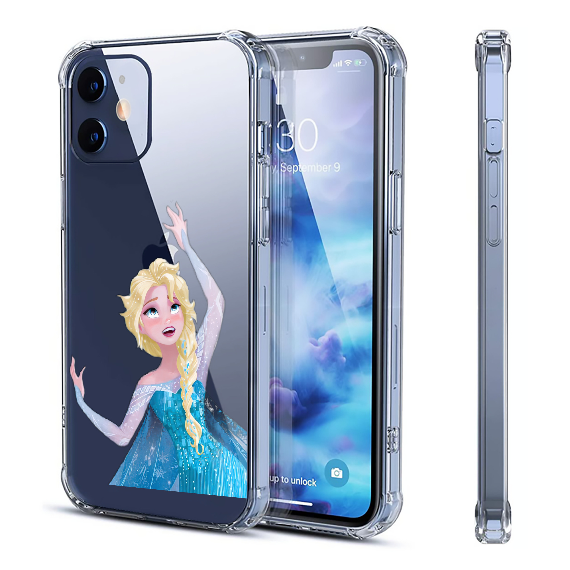 （画像用） アナと雪の女王 アンナ エルサ Frozen Anna Elsa 【iPhone 12シリーズ対応】透明スマホケース（クリアソフトケース）